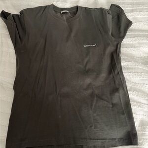 Balenciaga Charcoal Tee with Logo